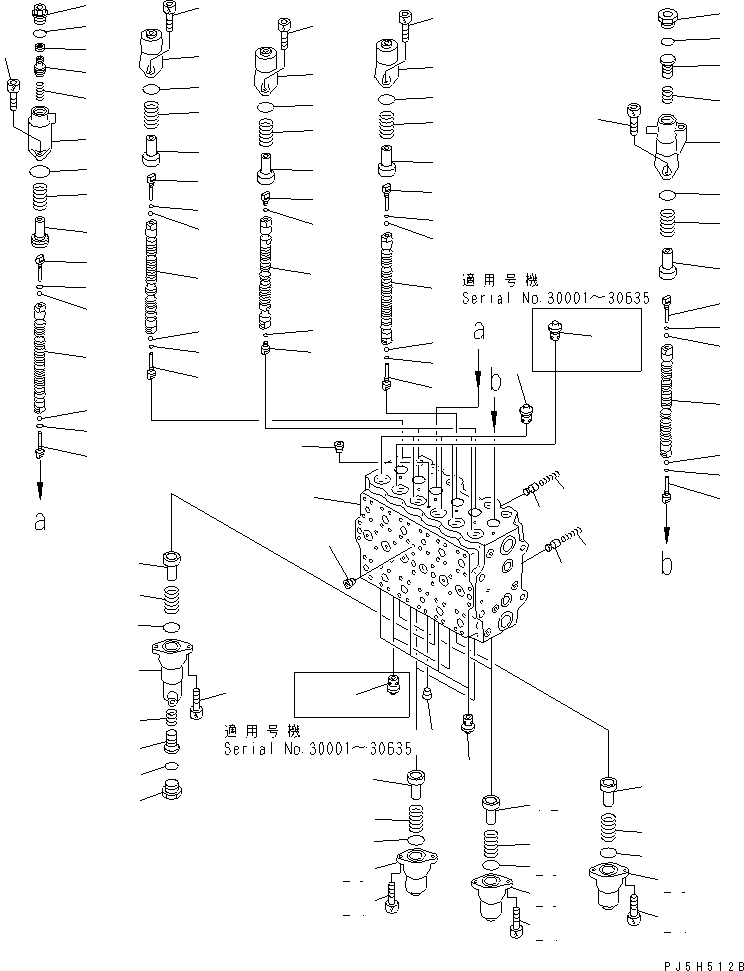 Excavators Komatsu / PC210LC-6 S/N 30001-UP(pc210lcc) / MAIN VALVE (2/11)(#30500-30915)(481390 : Y1660-02A0A)