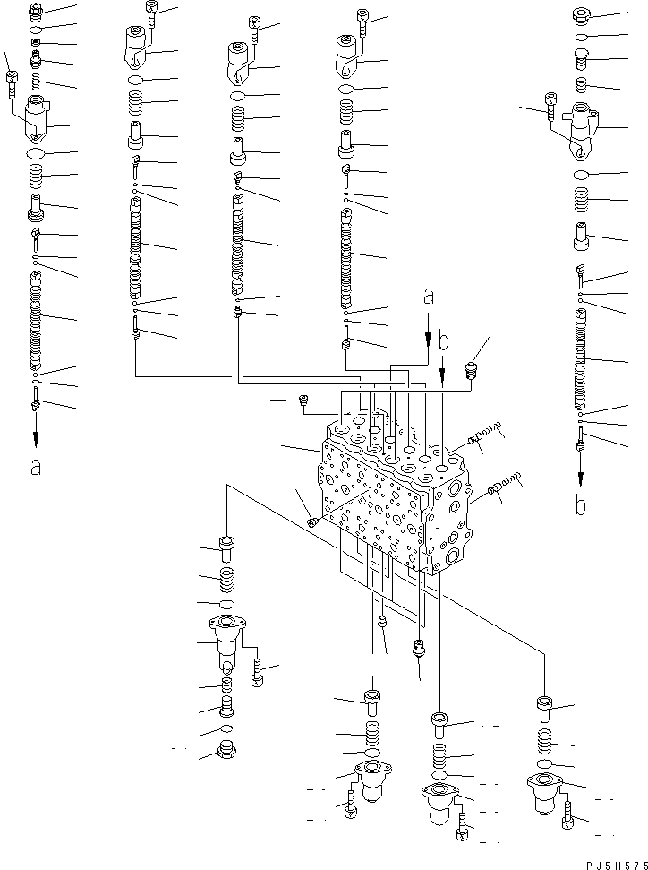 Excavators Komatsu / PC210LC-6 S/N 30001-UP(pc210lcc) / MAIN VALVE (1-ACTUATOR) (2/11)(#30636-30979)(481790 : Y1662-02A0B)