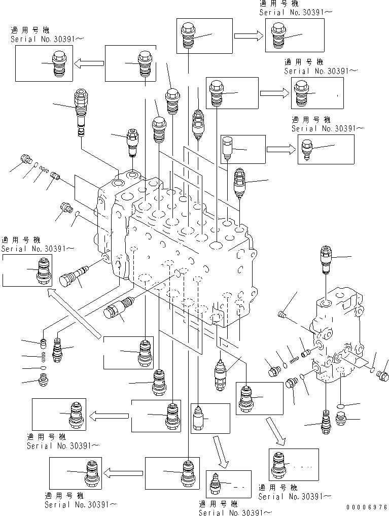 Excavators Komatsu / PC210LC-6 S/N 30001-UP(pc210lcc) / MAIN VALVE (1-ACTUATOR) (5/11)(#30001-30499)(481890 : Y1662-05A0)