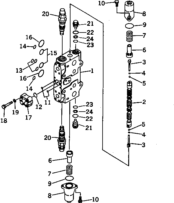 Excavators Komatsu / PC210LC-6 S/N 30001-UP(pc210lcc) / MAIN VALVE (1-ACTUATOR) (10/11) (WITHOUT SAFETY VALVE)(#30636-30979)(482580 : Y1662-50A0C)