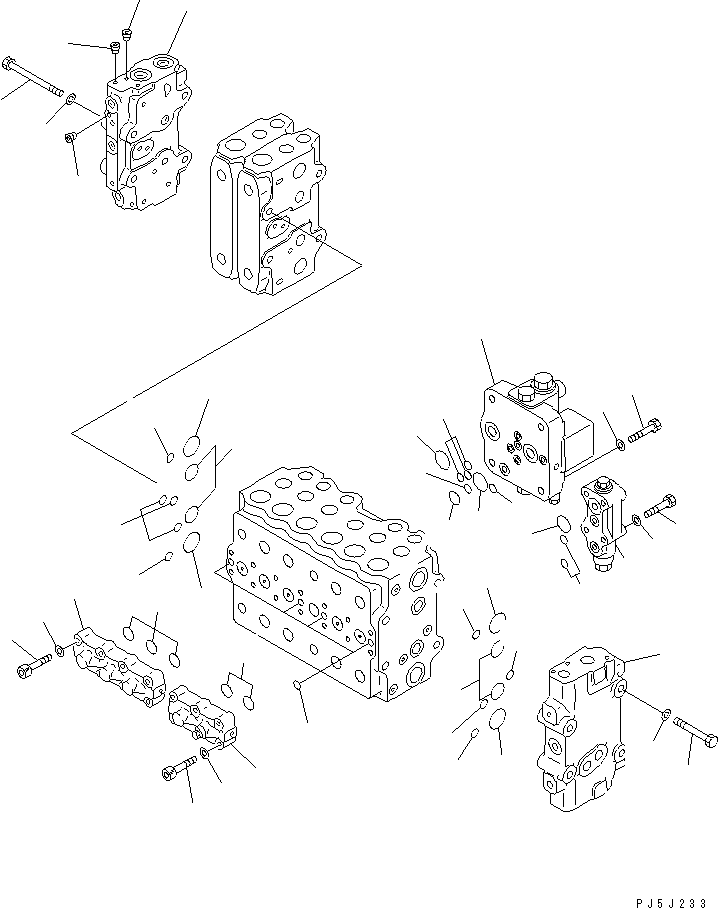 Excavators Komatsu / PC210LC-6 S/N 30001-UP(pc210lcc) / MAIN VALVE (2-ACTUATOR) (1/11)(#30001-30499)(482660 : Y1664-01A0)
