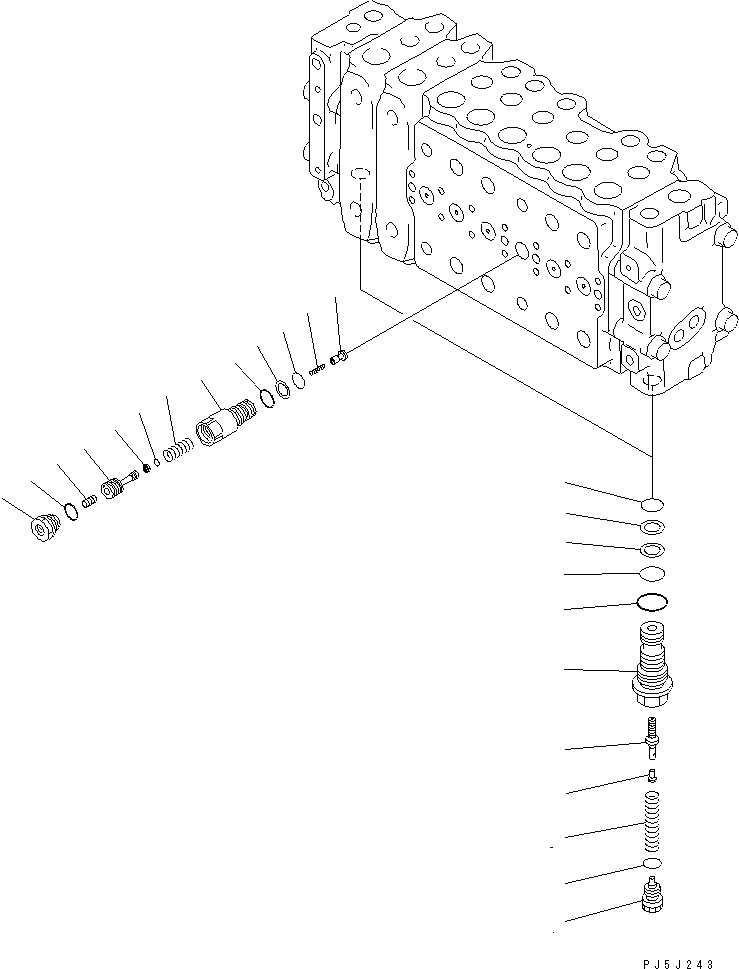 Excavators Komatsu / PC210LC-6 S/N 30001-UP(pc210lcc) / MAIN VALVE (2-ACTUATOR) (8/11)(#30636-30915)(483100 : Y1664-08A0C)