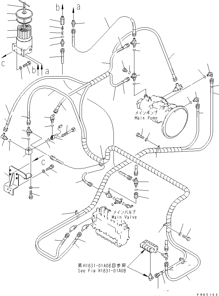 Excavators Komatsu / PC210LC-6 S/N 30001-UP(pc210lcr) / LS LINES (WITH BY-PASS FILTER)(#30001-30979)(151740 : H1810-01A3)