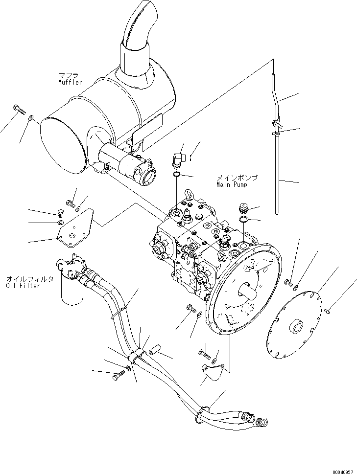 Excavators Komatsu / PC210NLC-8K S/N K50001-UP(pc210n0u) / DAMPER AND TUBE(001008 : B0600-01A0)