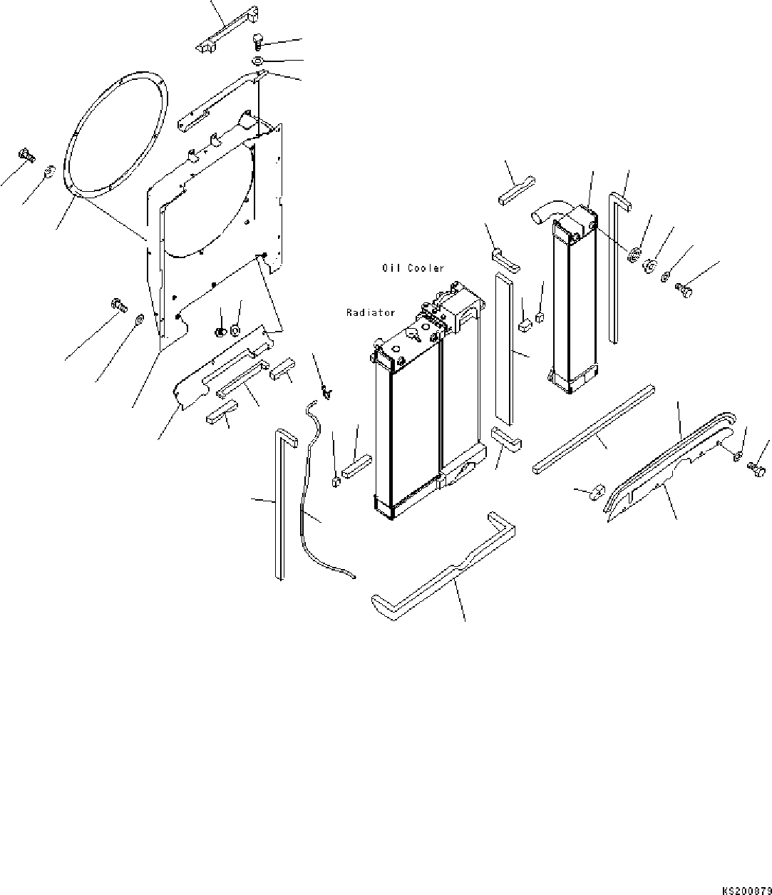 Komatsu parts book diagram for PC210NLC-8K S/N K50001-UP: COOLING (AFTER COOLER AND SHROUD)