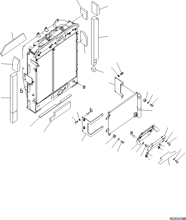 Komatsu parts book diagram for PC210NLC-8K S/N K50001-UP: COOLING (OIL COOLER AND CONDENSER)