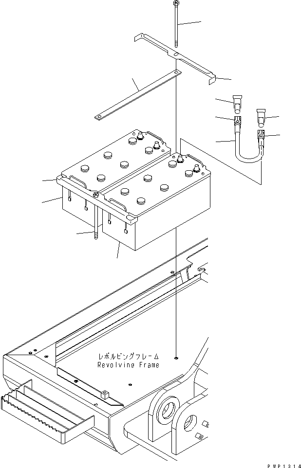 Komatsu parts book diagram for PC210NLC-8K S/N K50001-UP: BATTERY (LARGE CAPACITY)