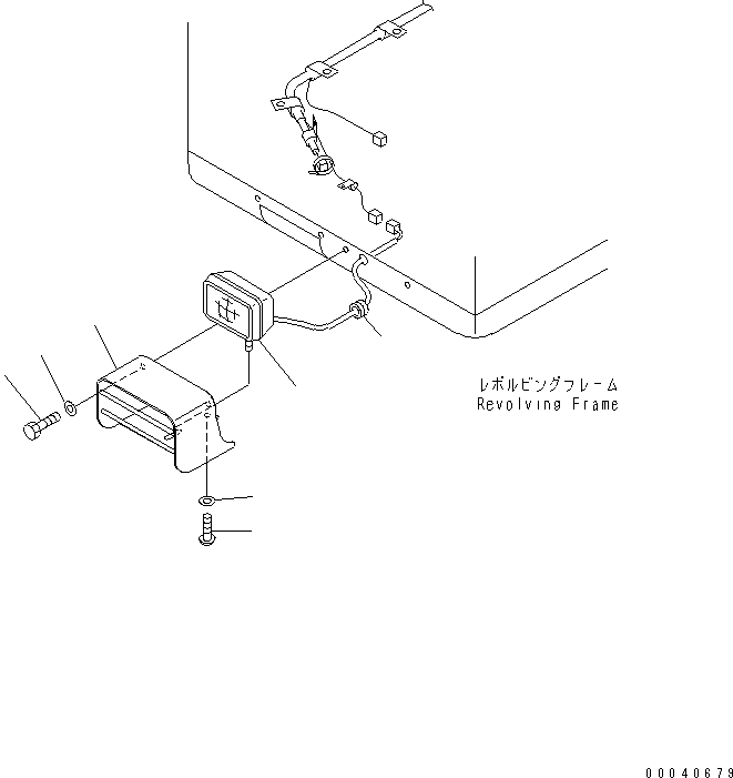Komatsu parts book diagram for PC210NLC-8K S/N K50001-UP: L.H. DECK WORK LAMP
