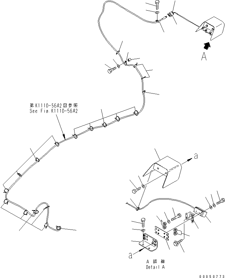 Komatsu parts book diagram for PC210NLC-8K S/N K50001-UP: REAR VIEW MONITORING SYSTEM (1 CAMERA) (#K50001-K52292)