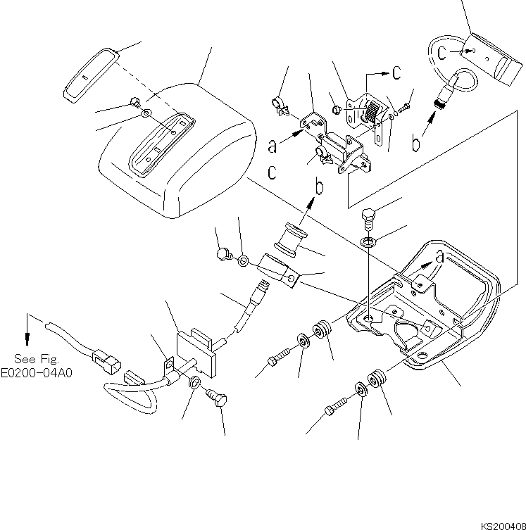 Komatsu parts book diagram for PC210NLC-8K S/N K50001-UP: REAR VIEW MONITORING SYSTEM (1 CAMERA) (#K52293-K53401)