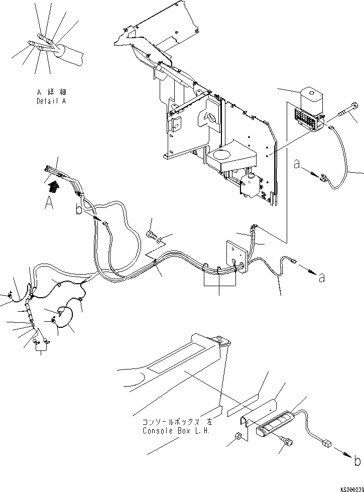 Komatsu parts book diagram for PC210NLC-8K S/N K50001-UP: (1PB) BASE MACHINE AUTO GREASE PARTS(#K52390-K52860)
