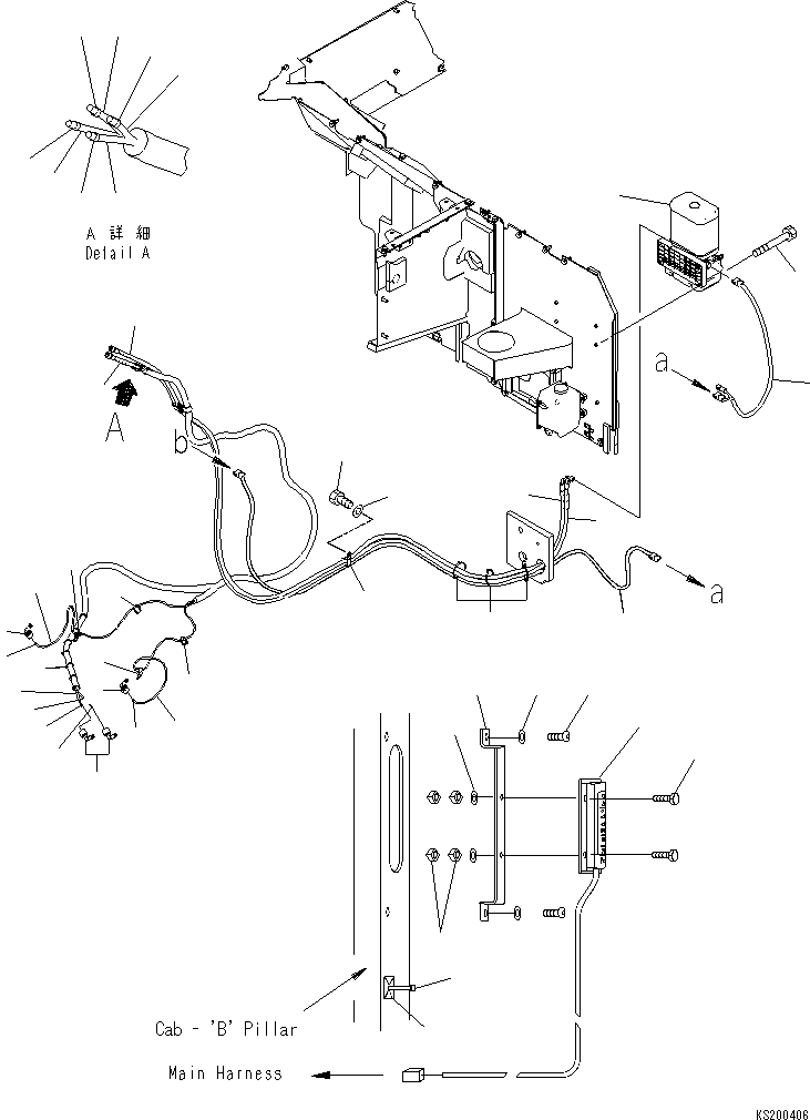 Komatsu parts book diagram for PC210NLC-8K S/N K50001-UP: (1PB) BASE MACHINE AUTO GREASE PARTS(#K52861-)