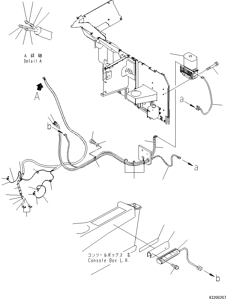 Komatsu parts book diagram for PC210NLC-8K S/N K50001-UP: BASE MACHINE AUTO GREASE PARTS (FOR 2 PIECE BOOM)  (#K52634-K53242)