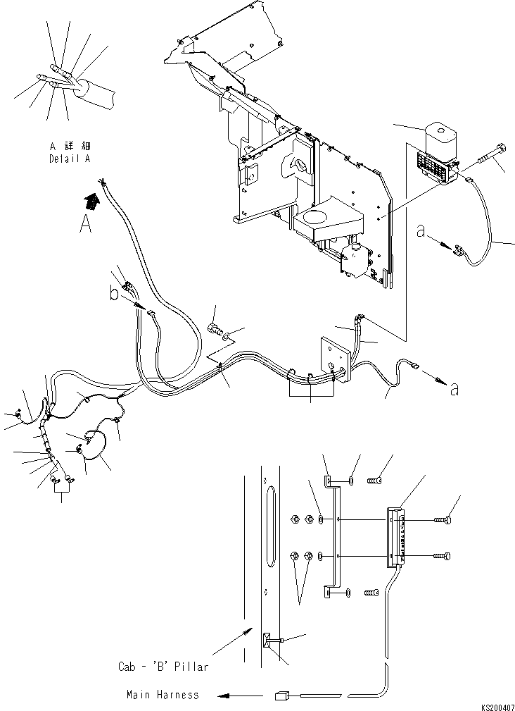 Komatsu parts book diagram for PC210NLC-8K S/N K50001-UP: BASE MACHINE AUTO GREASE PARTS (FOR 2 PIECE BOOM)  (#K53243-)