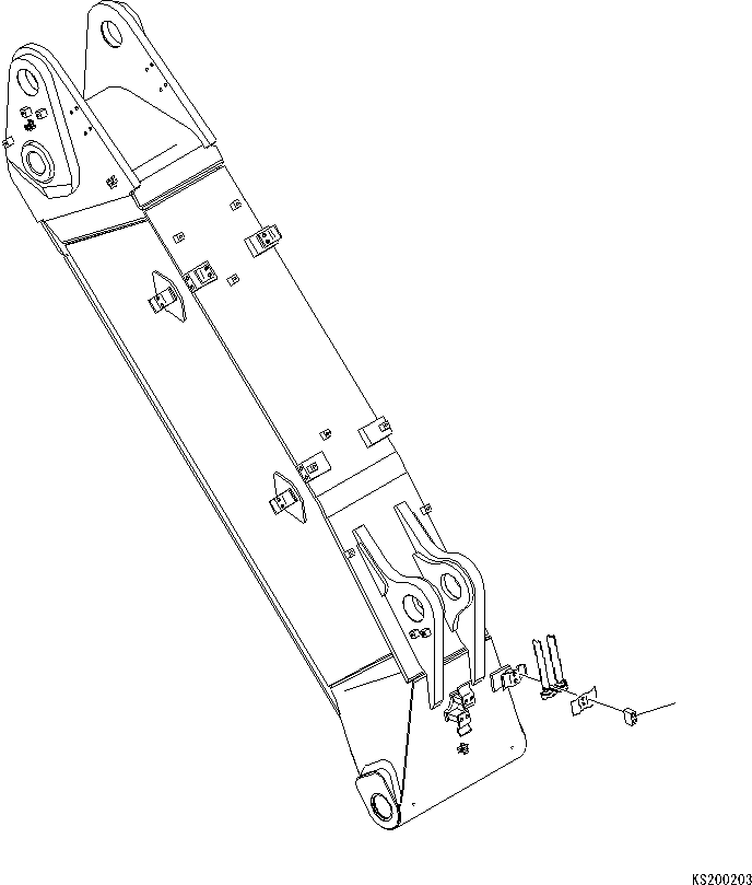Komatsu parts book diagram for PC210NLC-8K S/N K50001-UP: 2 PIECE BOOM (AUTO GREASE) (BURST VALVE LESS)