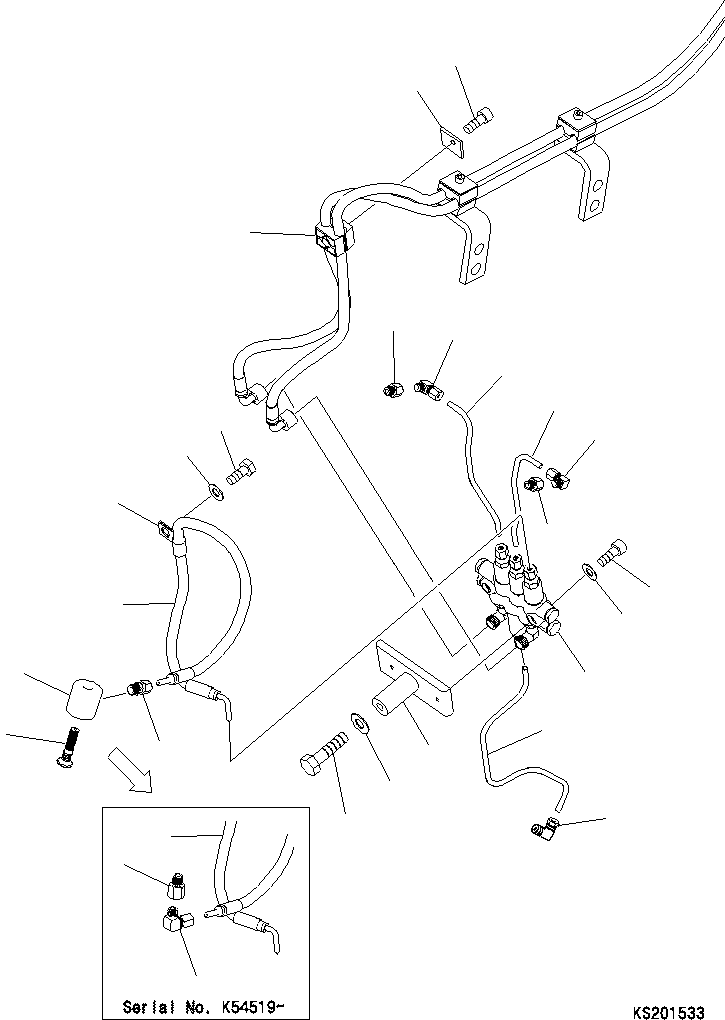 Komatsu parts book diagram for PC210NLC-8K S/N K50001-UP: AUTO GREASE (BUCKET LINK) (#K53503-)