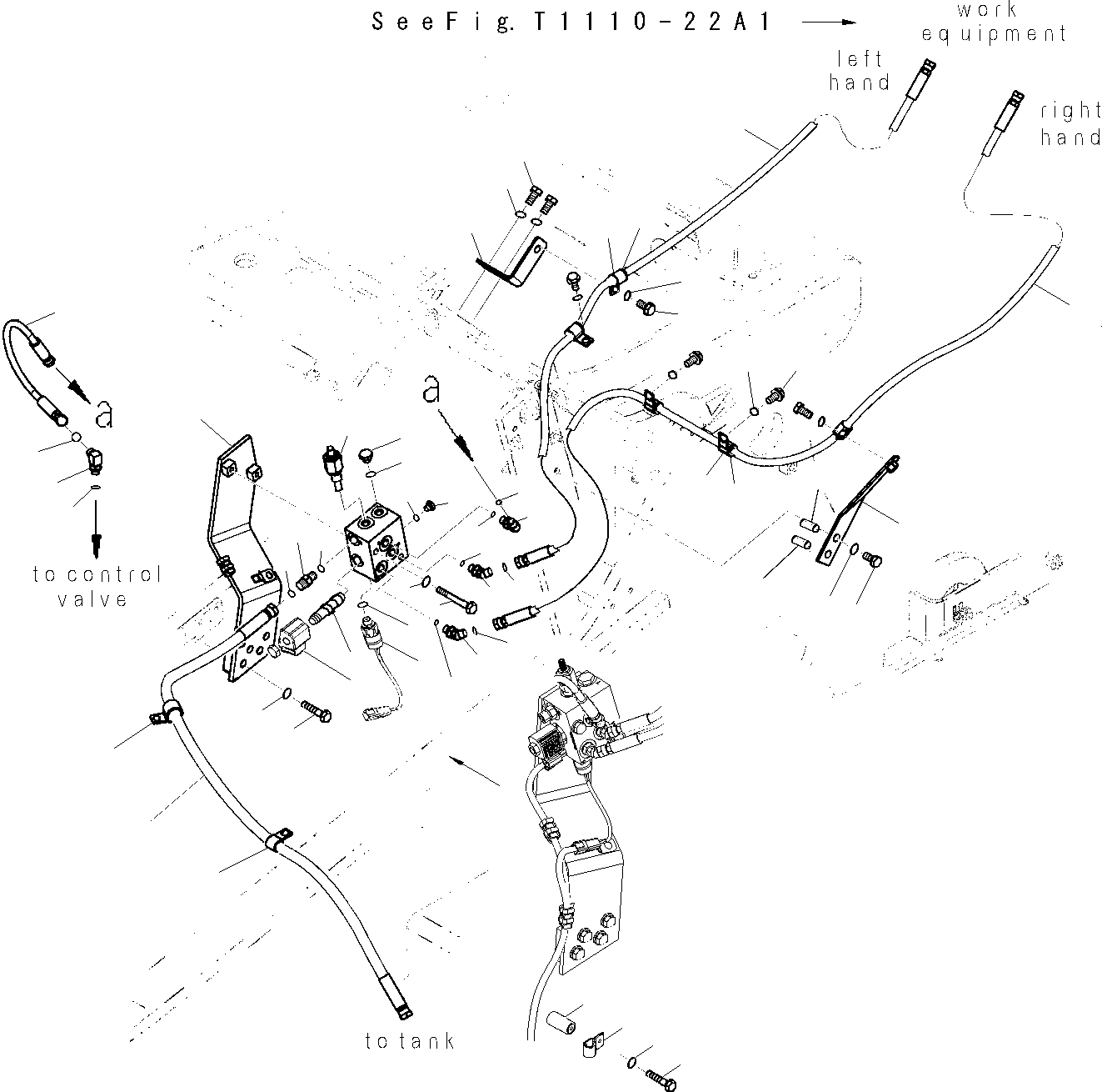 Komatsu parts book diagram for PC210NLC-8K S/N K50001-UP: QUICK COUPLER VALVE (2-PIECE BOOM) (CHASSIS SIDE) (#K50598-K53423)