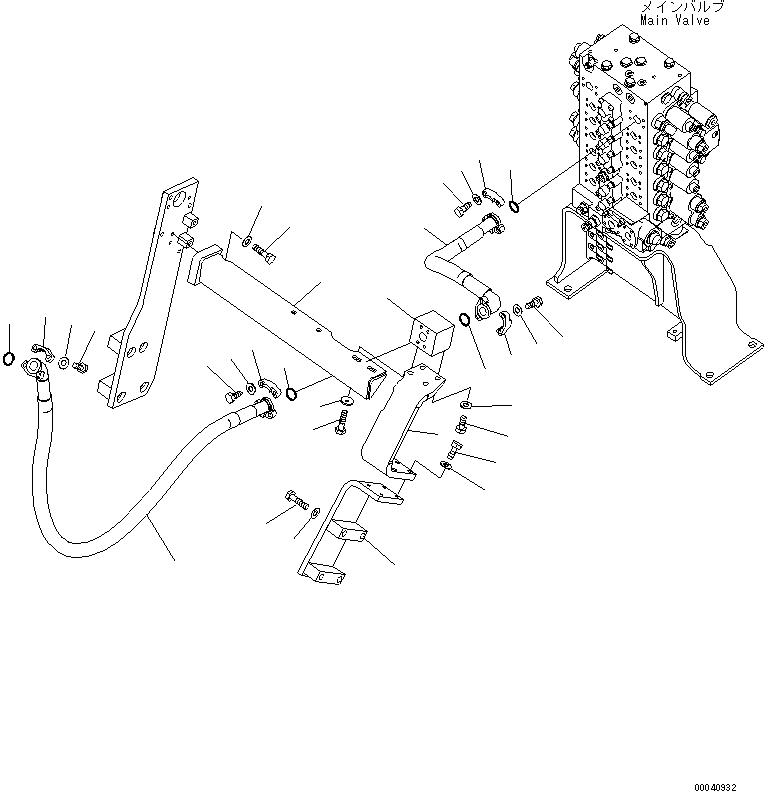 Komatsu parts book diagram for PC210NLC-8K S/N K50001-UP: ATTACHMENT LINE (MAIN L.H.) (1 ACTUATOR)