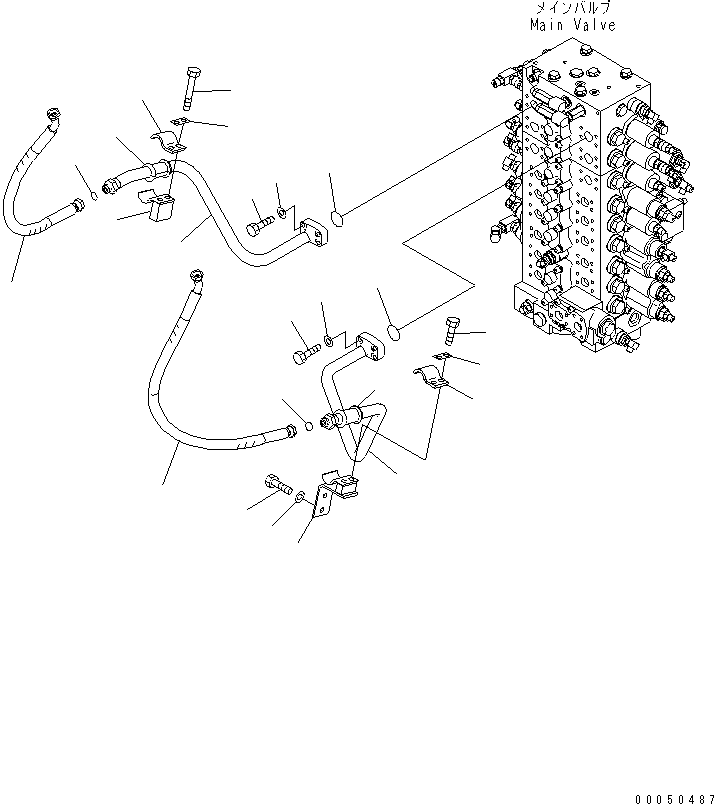 Komatsu parts book diagram for PC210NLC-8K S/N K50001-UP: ATTACHMENT ADDITIONAL LINES (FOR 2-PIECE BOOM, 2-ATTACHMENT)