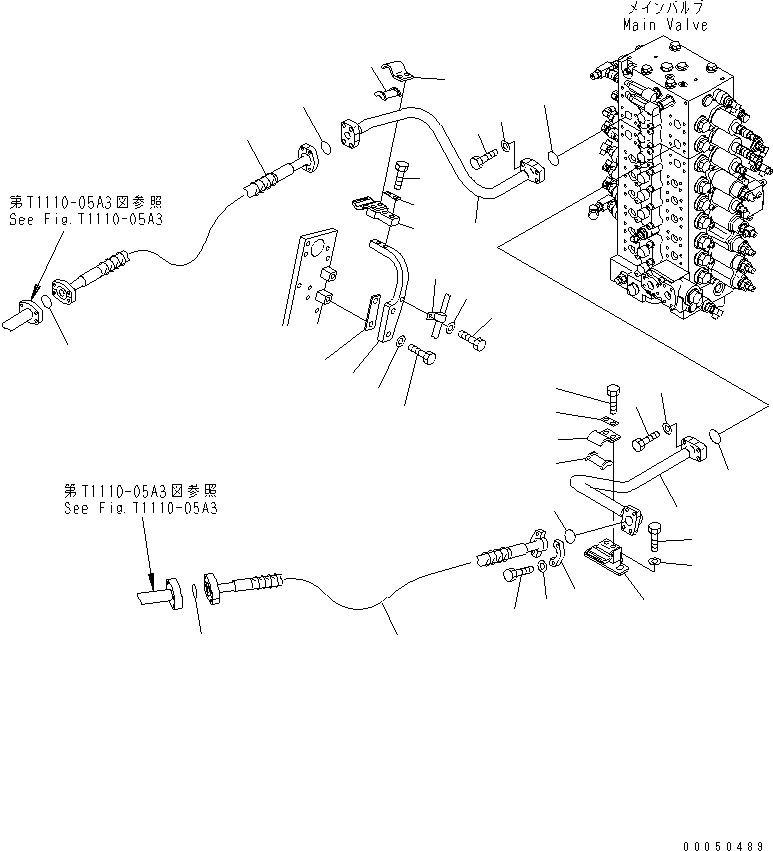 Komatsu parts book diagram for PC210NLC-8K S/N K50001-UP: ADJUST CYLINDER LINE (2-ACTUATOR) (FOR 2-PIECE BOOM)