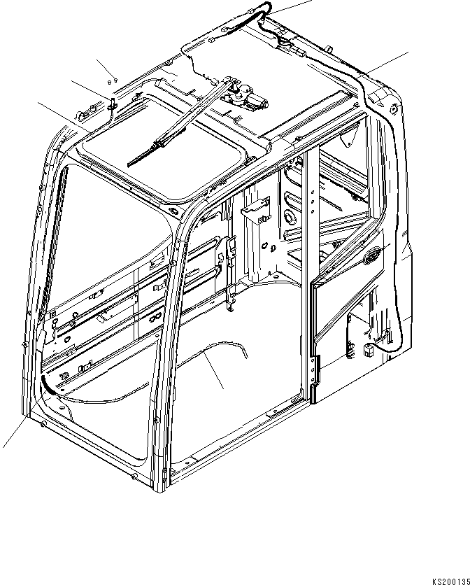 Komatsu parts book diagram for PC210NLC-8K S/N K50001-UP: ROOF WINDOW WASHER/WIPER (DEMOLITION BASE) (2/2)