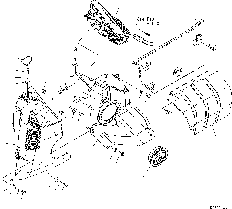 Komatsu parts book diagram for PC210NLC-8K S/N K50001-UP: FLOOR FRAME (OPERATORґS CAB) (MONITOR SYSTEM)