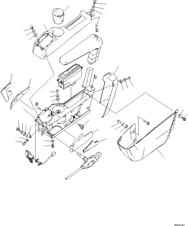 Komatsu parts book diagram for PC210NLC-8K S/N K50001-UP: FLOOR FRAME (CONSOLE BOX, L.H.)