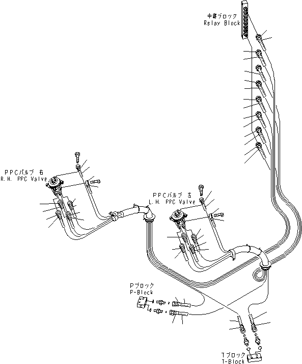 Komatsu parts book diagram for PC210NLC-8K S/N K50001-UP: FLOOR FRAME (P.P.C. PIPING) (2/2)