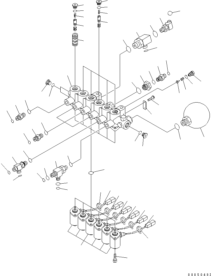 Komatsu parts book diagram for PC210NLC-8K S/N K50001-UP: FLOOR FRAME (SOLENOID VALVE) (FOR 2-PIECE BOOM, 2-ATTACHMENT)