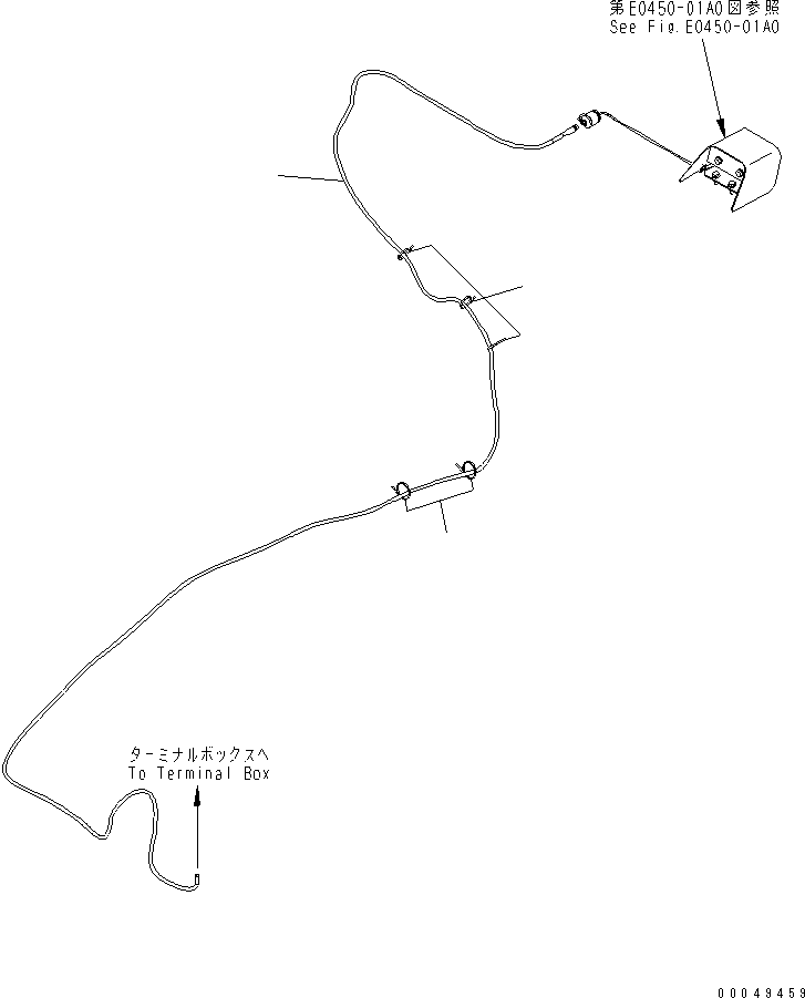 Komatsu parts book diagram for PC210NLC-8K S/N K50001-UP: FLOOR FRAME (REAR CAMERA CABLE) (#K50001-K52292)