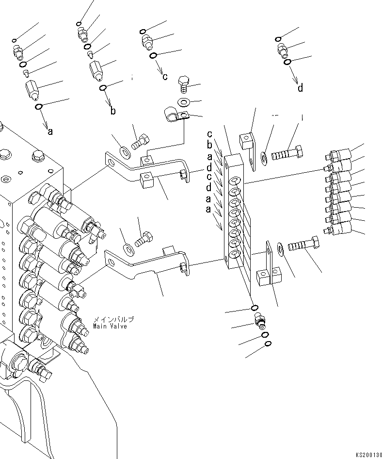 Komatsu parts book diagram for PC210NLC-8K S/N K50001-UP: FLOOR FRAME (PRESSURE SWITCH AND BLOCK) (FOR 2-PIECE BOOM, 2-ATTACHMENT)