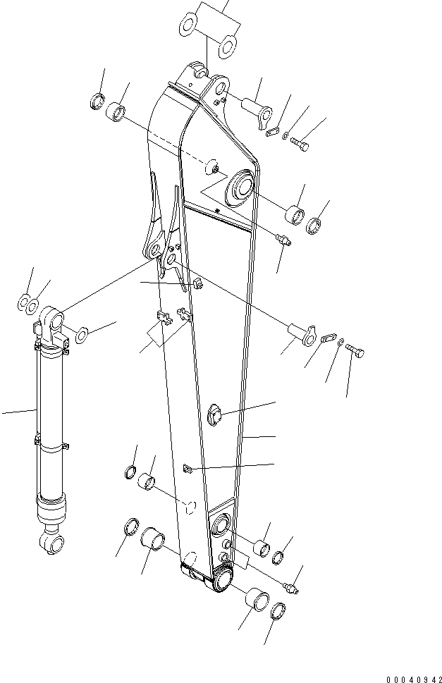 Komatsu parts book diagram for PC210NLC-8K S/N K50001-UP: ARM (2.9M) FOR 2 PIECE BOOM (#K50001-K52389)