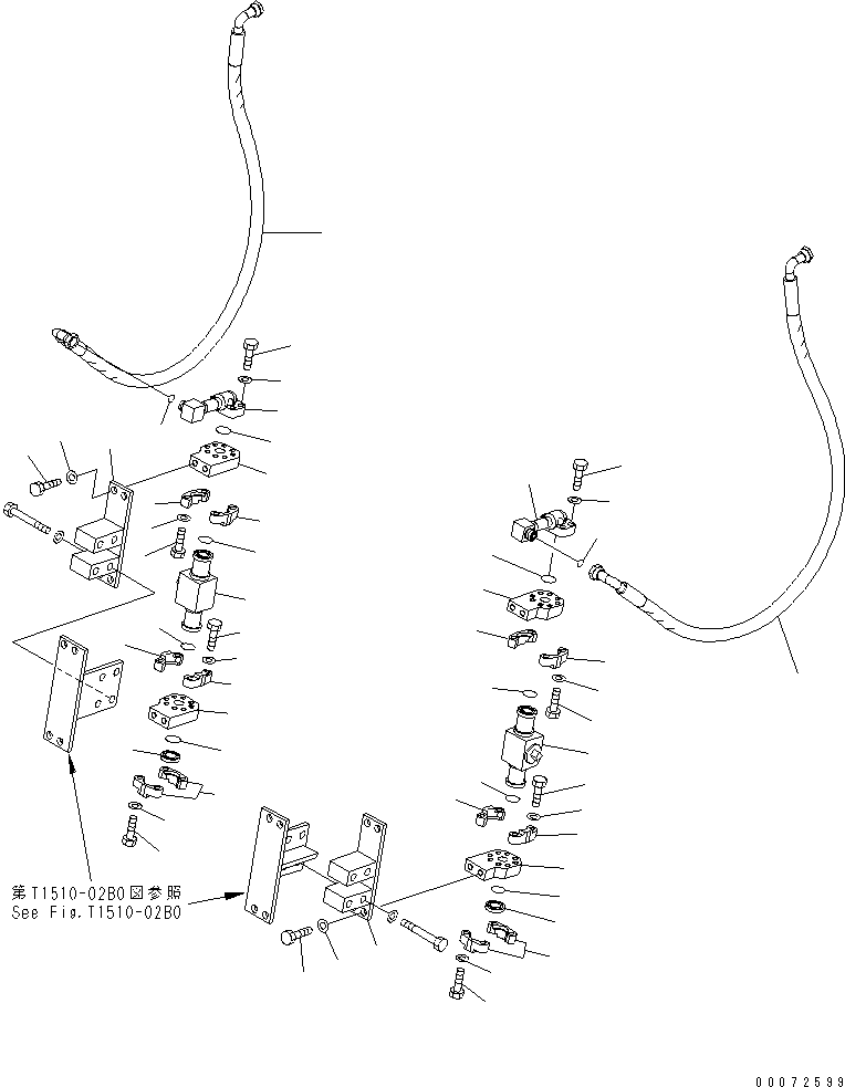 Komatsu parts book diagram for PC210NLC-8K S/N K50001-UP: 2-ATTACHMENT LINE (FOR 1.8M ARM) (#K52390-)