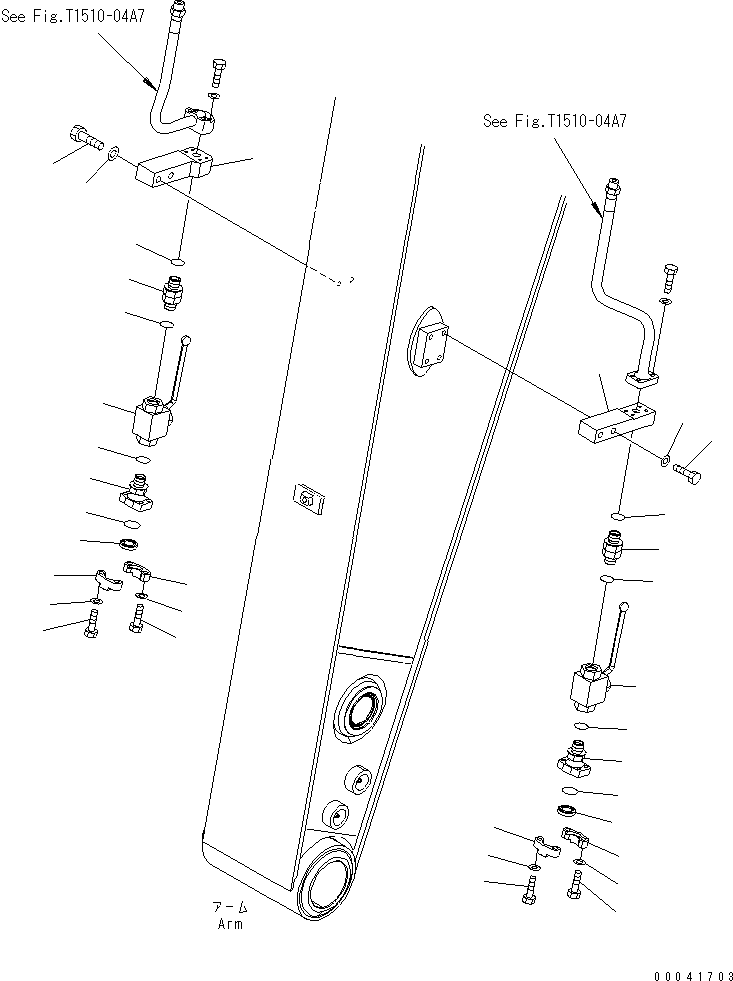 Komatsu parts book diagram for PC210NLC-8K S/N K50001-UP: 2-ATTACHMENT LINE (1/2) (FOR 2.9M ARM) (#K50001-K53422)
