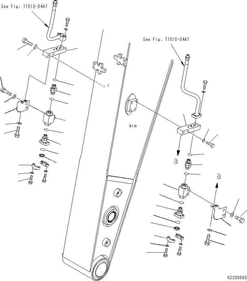 Komatsu parts book diagram for PC210NLC-8K S/N K50001-UP: 2-ATTACHMENT LINE (1/2) (FOR 2.9M ARM) (#K53423-)