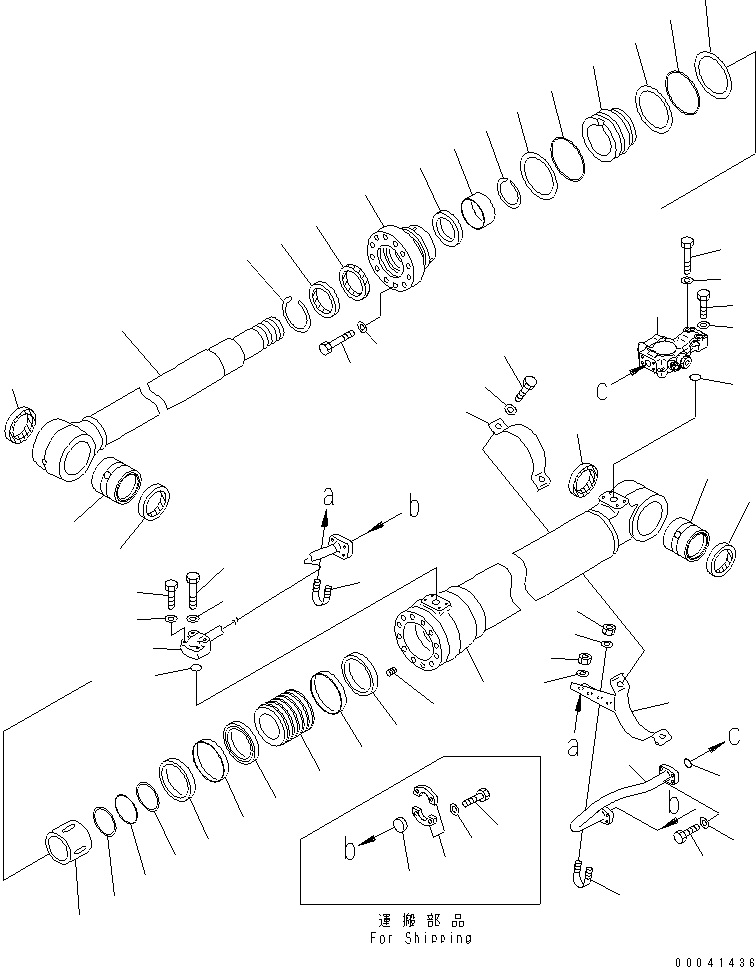 Komatsu parts book diagram for PC210NLC-8K S/N K50001-UP: BOOM LIFT CYLINDER (FOR 2-PIECE BOOM) (L.H.)