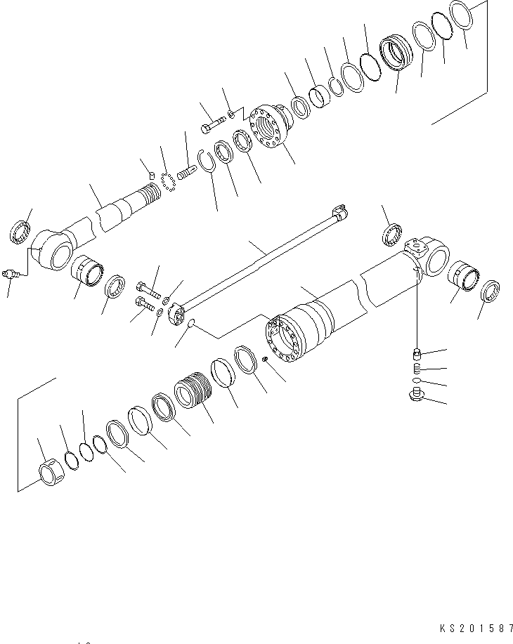 Excavators Komatsu / PC210NLC-8K S/N K50001-UP(pc210n0u) / ARM CYLINDER (WITHOUT BURST VALVE)(017020 : Y1620-11A2)
