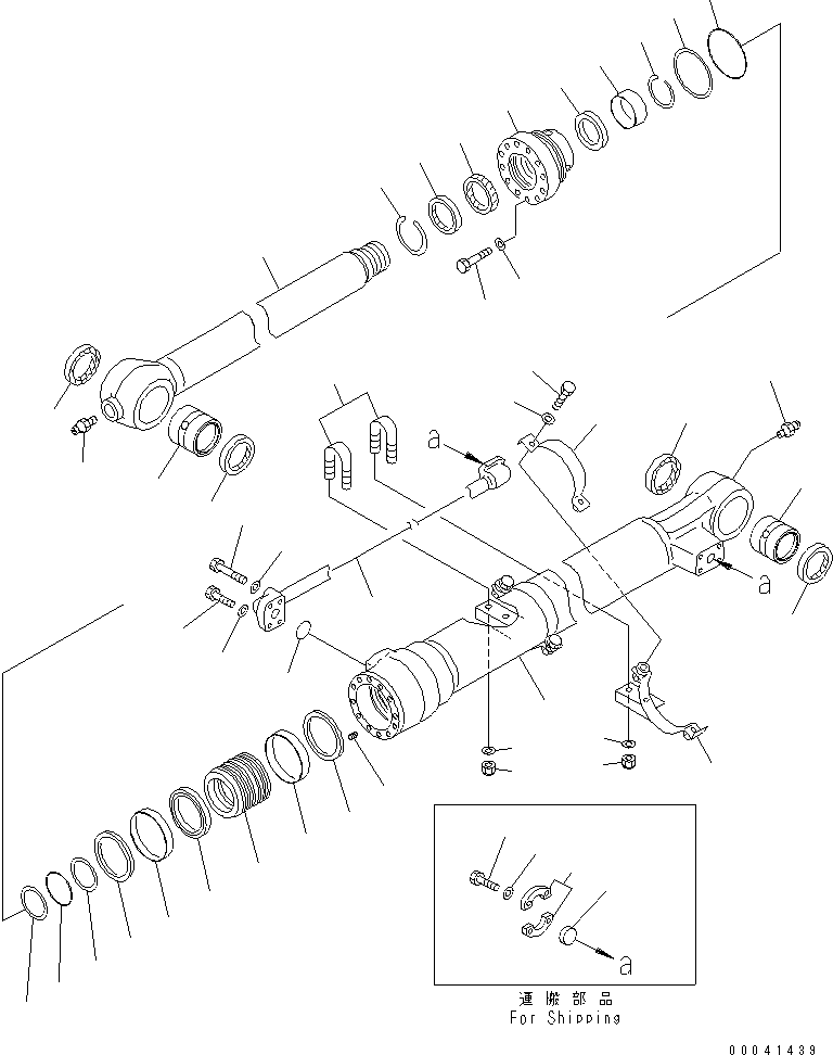 Komatsu parts book diagram for PC210NLC-8K S/N K50001-UP: BUCKET CYLINDER (INNER PARTS) (FOR 1.8M AND 2.4M ARM)