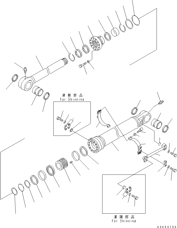 Komatsu parts book diagram for PC210NLC-8K S/N K50001-UP: BOOM ADJUST CYLINDER (FOR 2-PIECE BOOM)