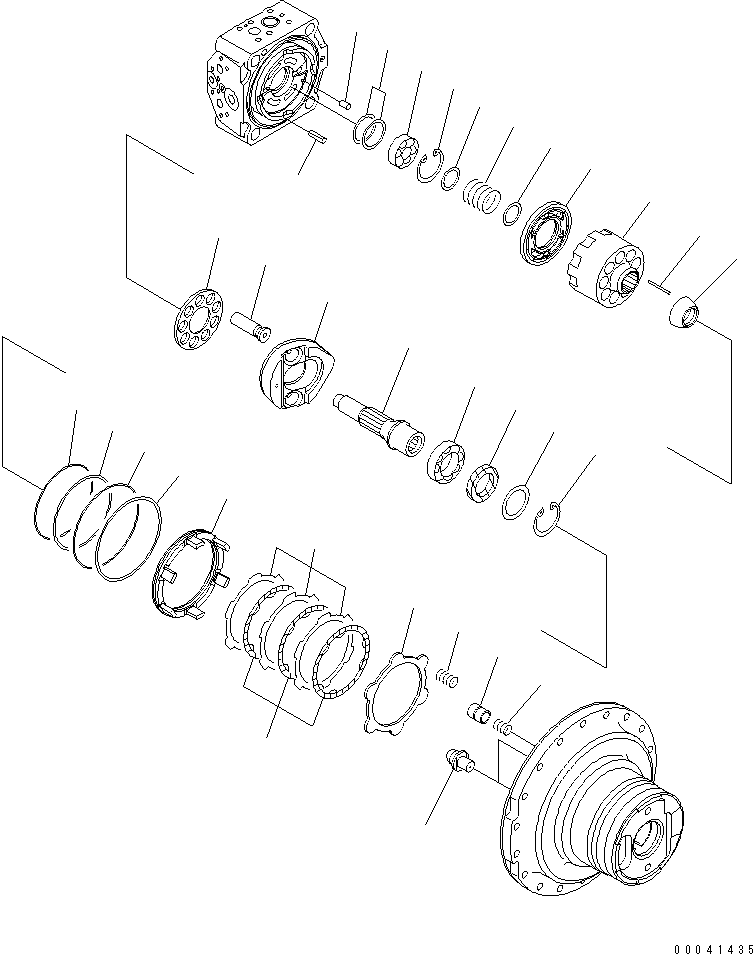 Komatsu parts book diagram for PC210NLC-8K S/N K50001-UP: TRAVEL MOTOR (2/2)