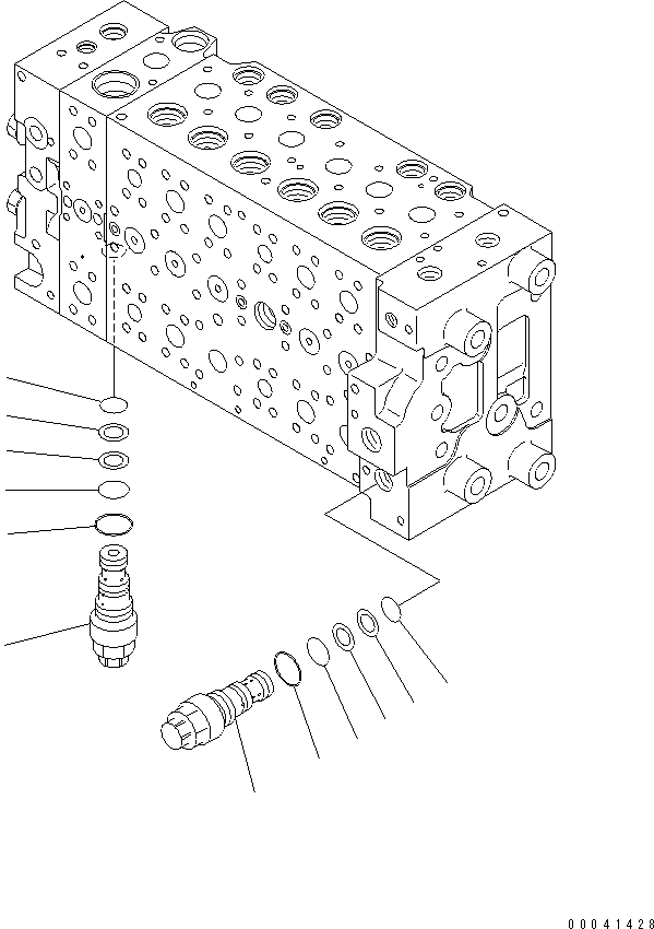 Komatsu parts book diagram for PC210NLC-8K S/N K50001-UP: MAIN VALVE (1-ACTUATOR) (8/19)