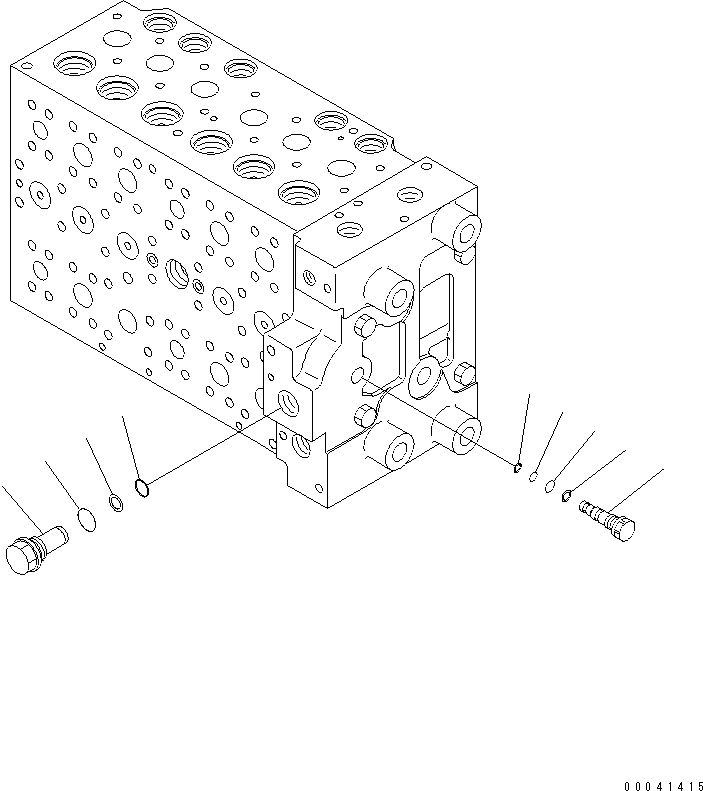 Excavators Komatsu / PC210NLC-8K S/N K50001-UP(pc210n0u) / MAIN VALVE (2-ACTUATOR) (11/21) (FOR 2-PIECE BOOM)(017088 : Y1664-41A0)