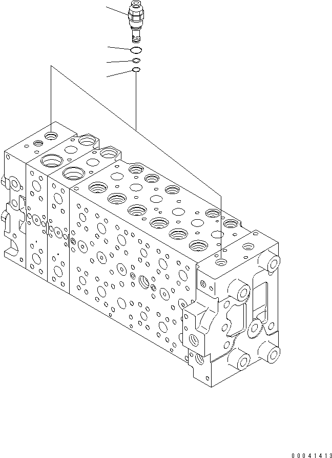 Komatsu parts book diagram for PC210NLC-8K S/N K50001-UP: MAIN VALVE (2-ACTUATOR) (9/21)