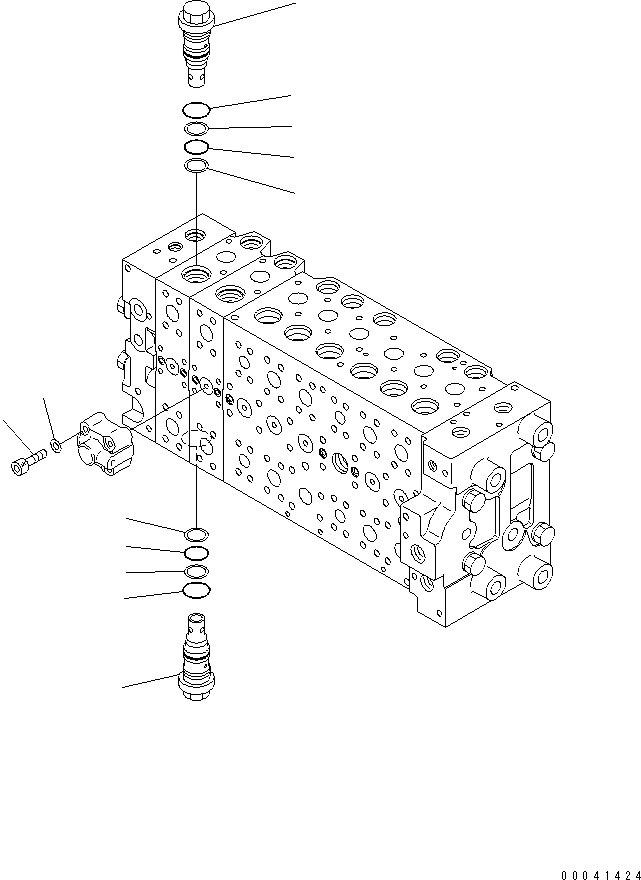 Excavators Komatsu / PC210NLC-8K S/N K50001-UP(pc210n0u) / MAIN VALVE (2-ACTUATOR) (20/21)(017076 : Y1664-20A0)