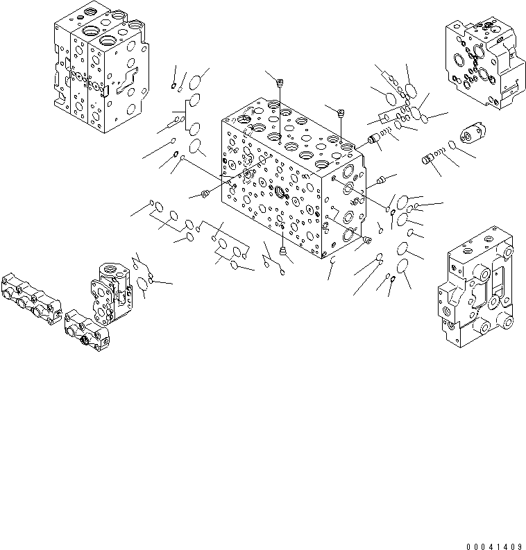 Komatsu parts book diagram for PC210NLC-8K S/N K50001-UP: MAIN VALVE (2-ACTUATOR) (5/21) (FOR 2-PIECE BOOM)