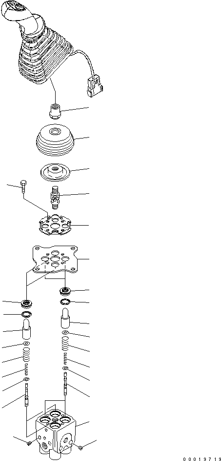 Komatsu parts book diagram for PC210NLC-8K S/N K50001-UP: WORK EQUIPMENT LEVER VALVE (R.H.)