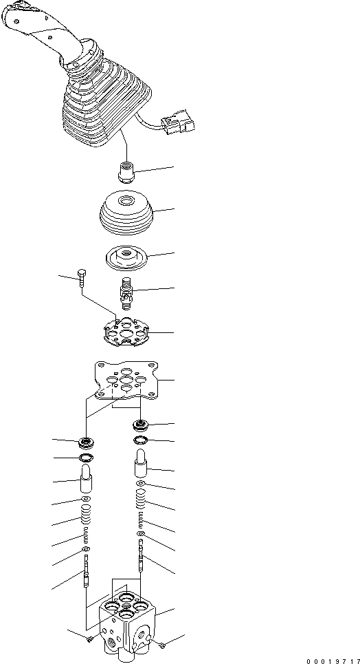 Komatsu parts book diagram for PC210NLC-8K S/N K50001-UP: WORK EQUIPMENT LEVER VALVE (L.H.)