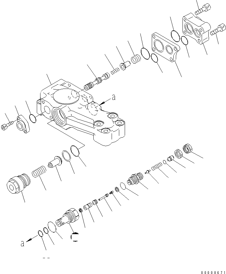 Excavators Komatsu / PC210NLC-8K S/N K50001-UP(pc210n0u) / LOCK VALVE (FOR 2-PIECE BOOM) (#K54261-)(017130 : Y1675-01A1)