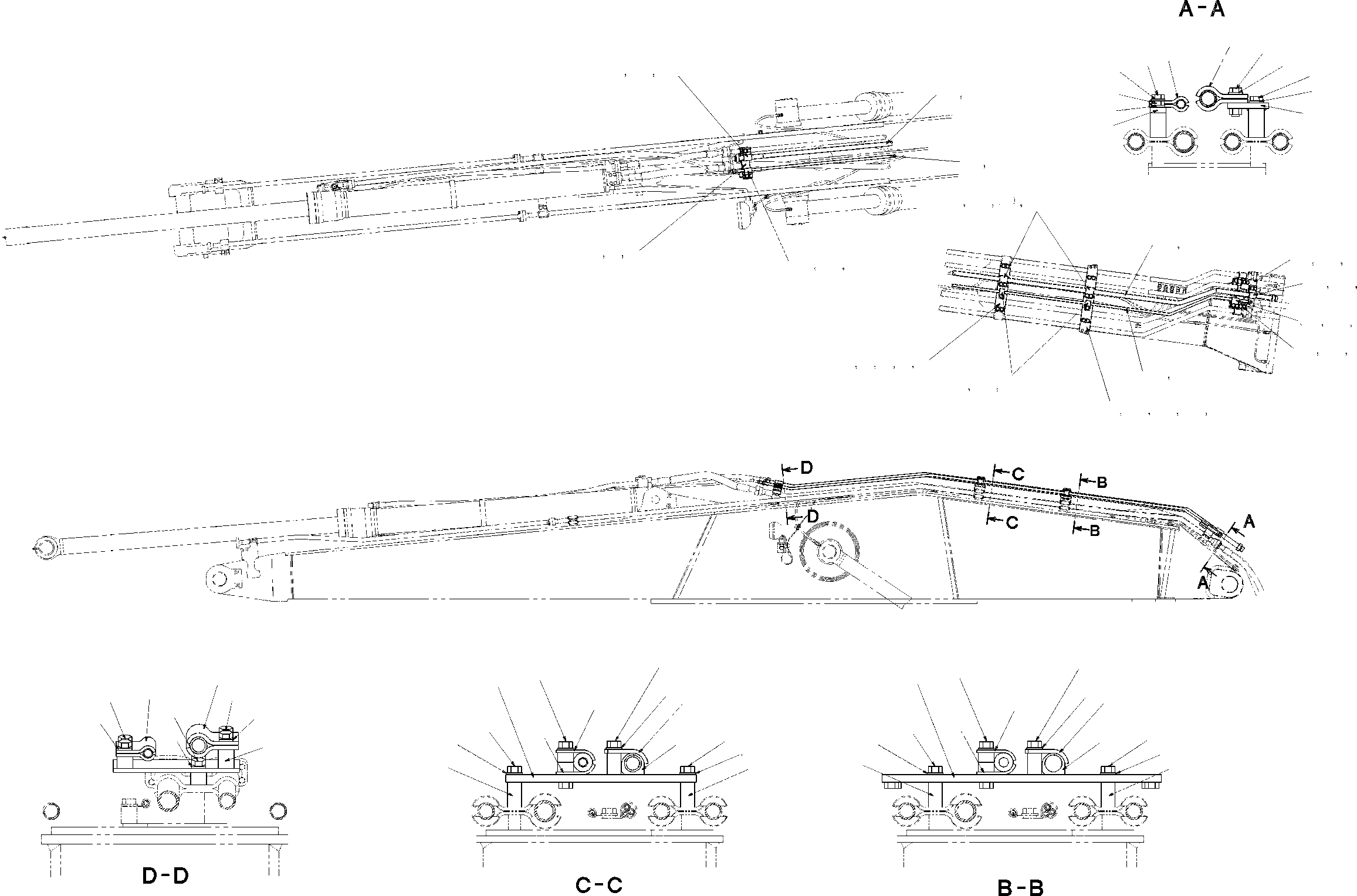 Komatsu parts book diagram for PC210LC/NLC-7K STRAIGHT BOOM S/N K40001-UP: STRT BOOM ARM CYL S/V PIPING