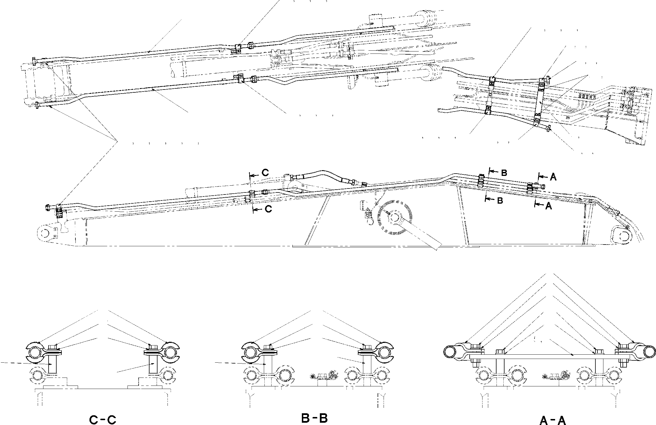 Komatsu parts book diagram for PC210LC/NLC-7K STRAIGHT BOOM S/N K40001-UP: STRT BOOM HCU A/B PIPING